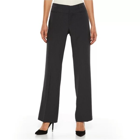 AB Studio NWT Milan Black Low-Rise Subtle Flare Leg Stretch Dress Pants, Size 14 - Picture 1 of 7